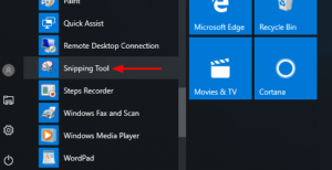 Windows 10 snipping tool