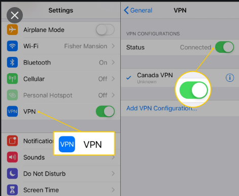 VPN ON AN IPHONE