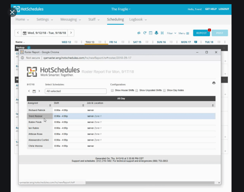 Hotschedules Login