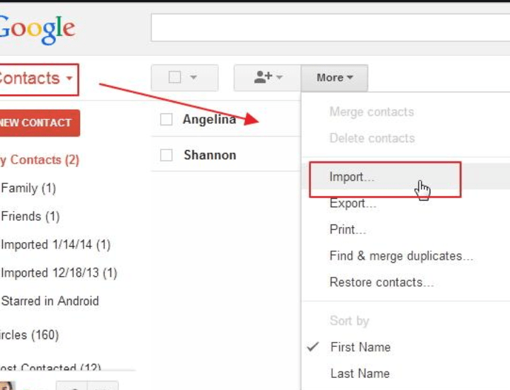 IMPORTING ADDRESSES INTO GMAIL
