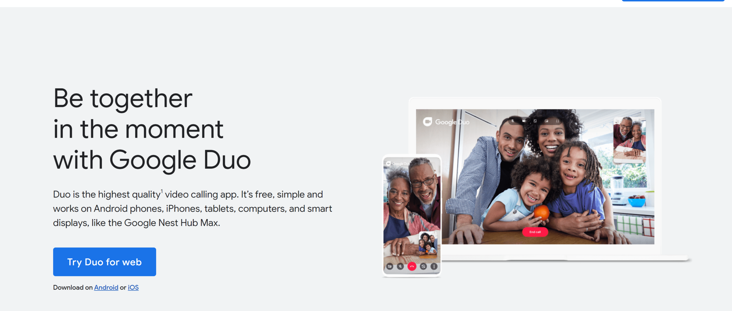 THE GOOGLE DUO CHAT APP