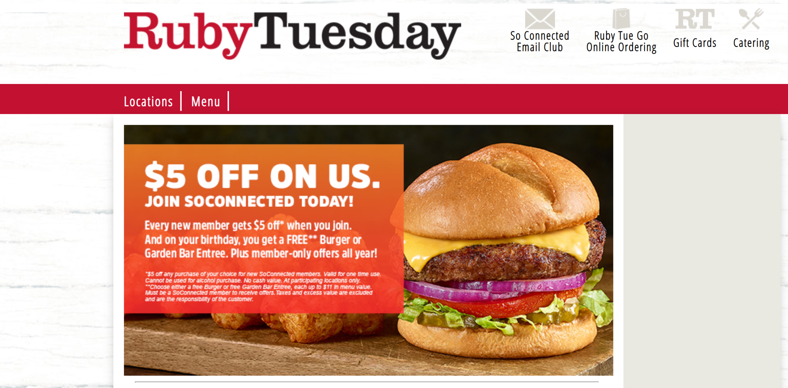 Ruby Tuesday Employee - self-service website that they can access