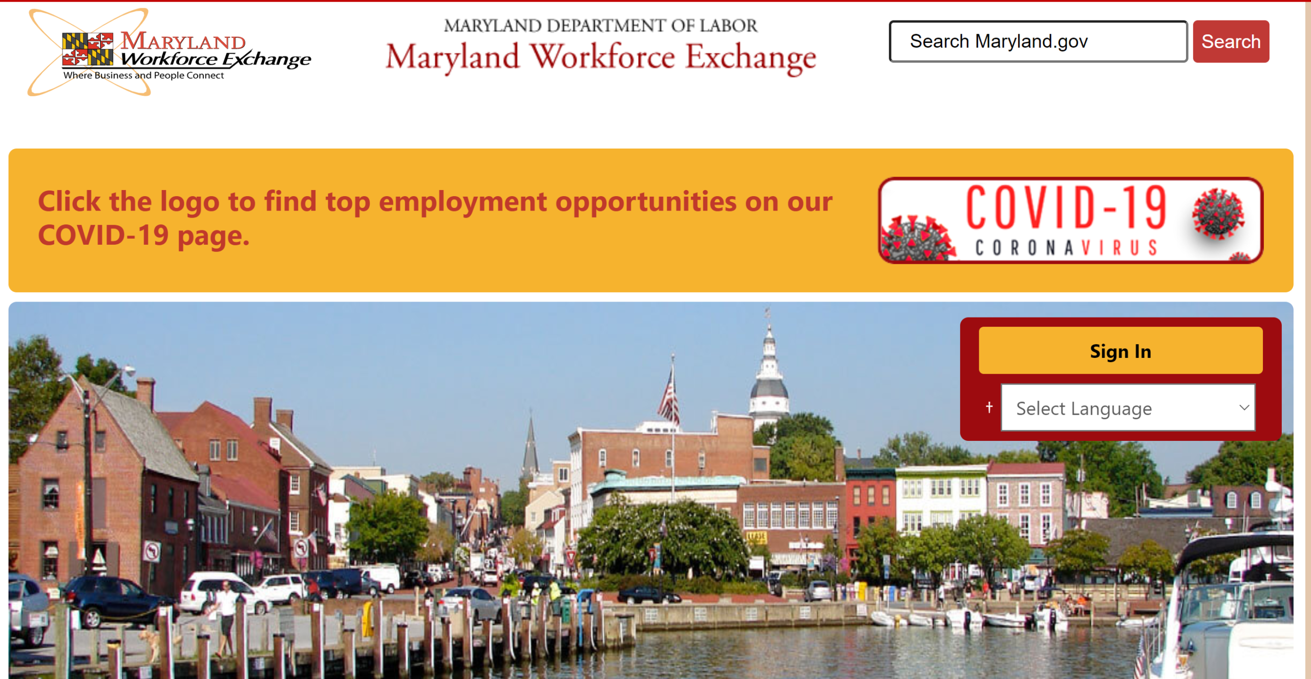 Maryland Workforce Exchange - job search website that helps job seekers