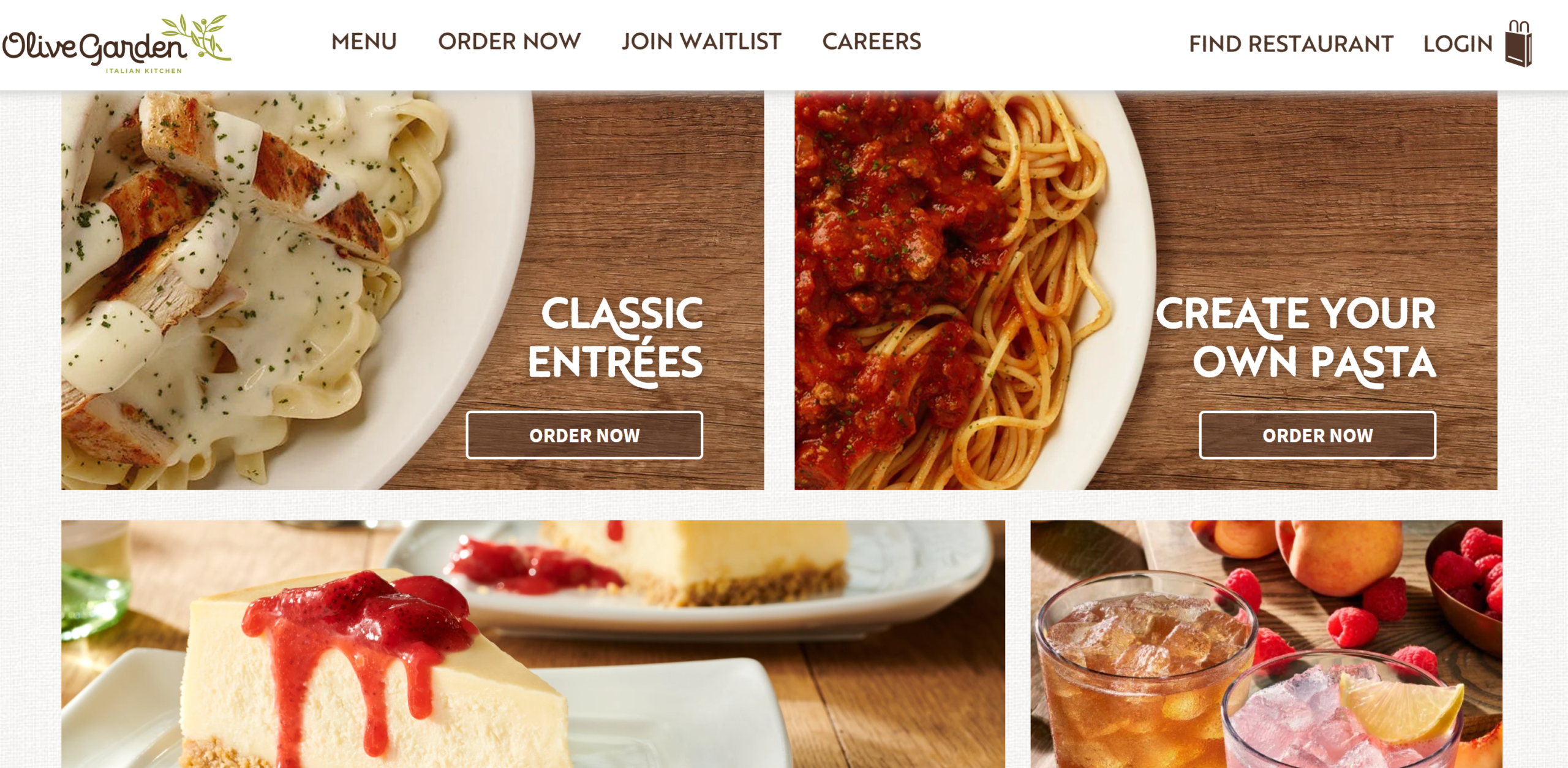 Olive Gardens Restaurant - order food without standing in long lines