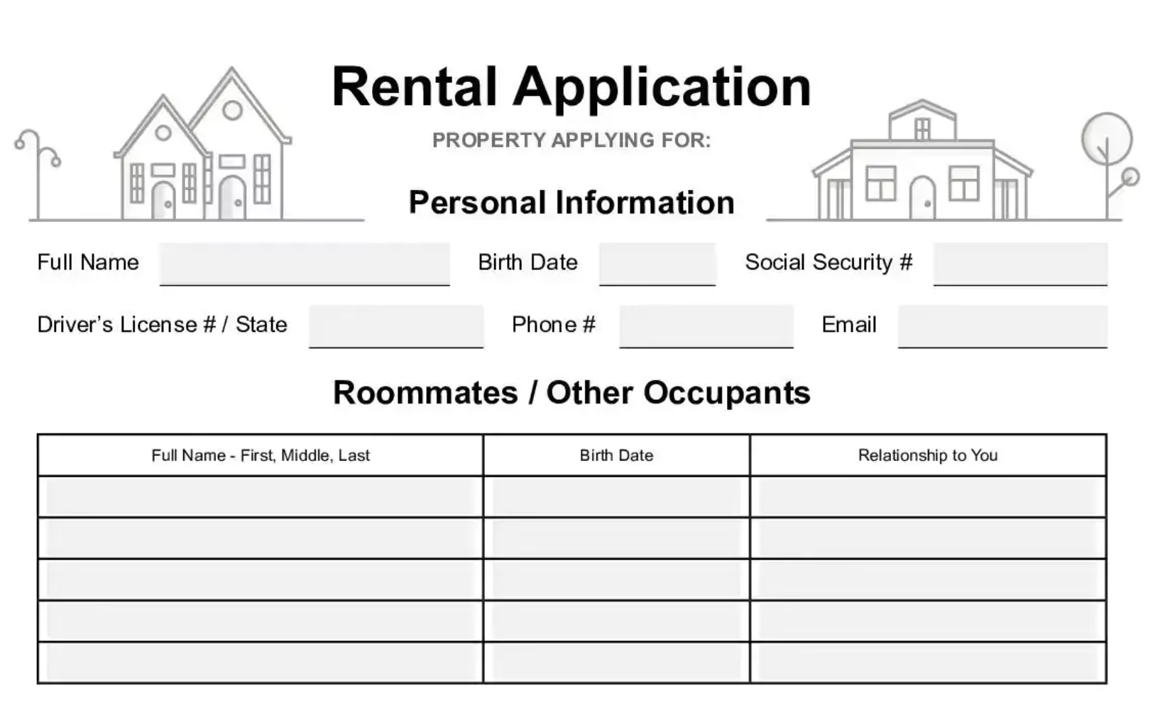 Rental Application - Rental Application Form