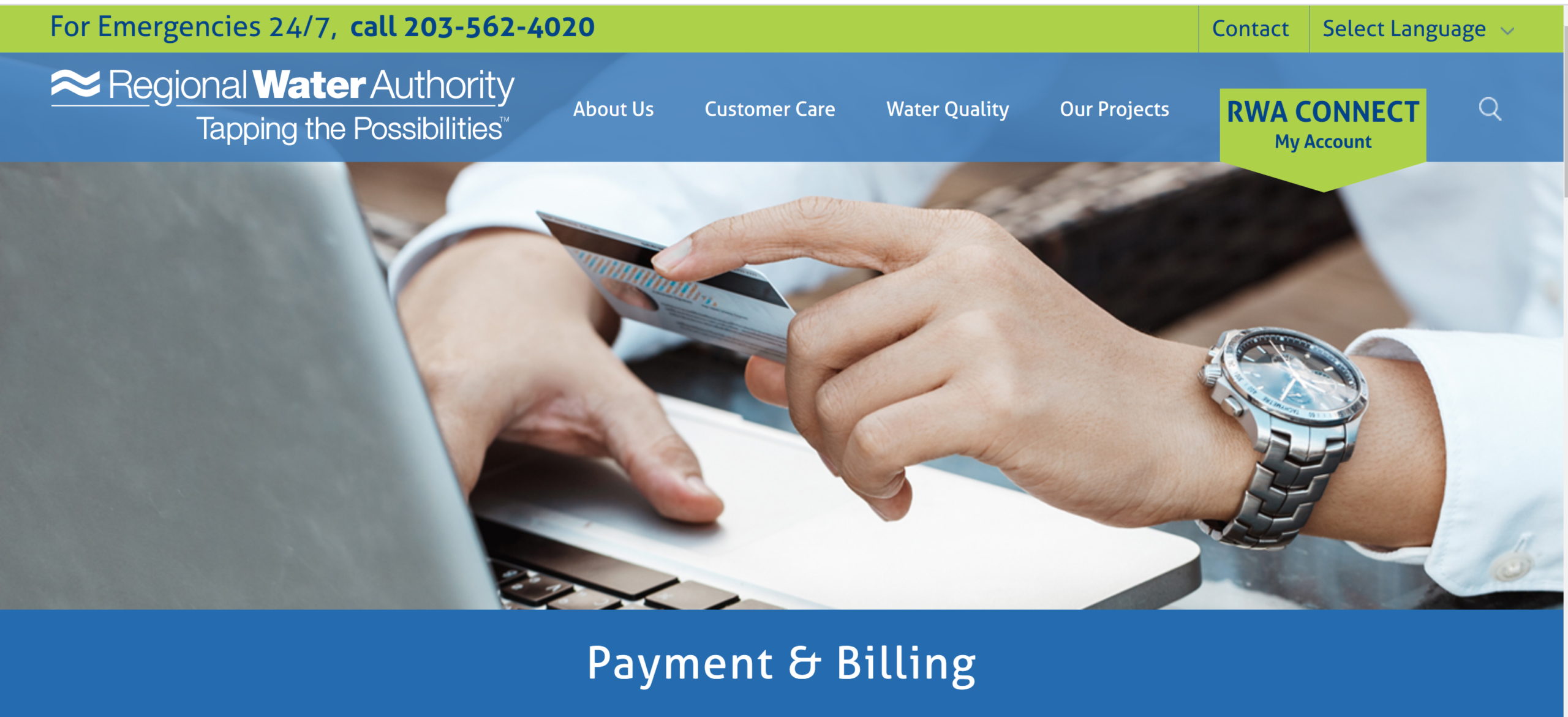 Connecticut Regional Water Authority Online Bill Payment