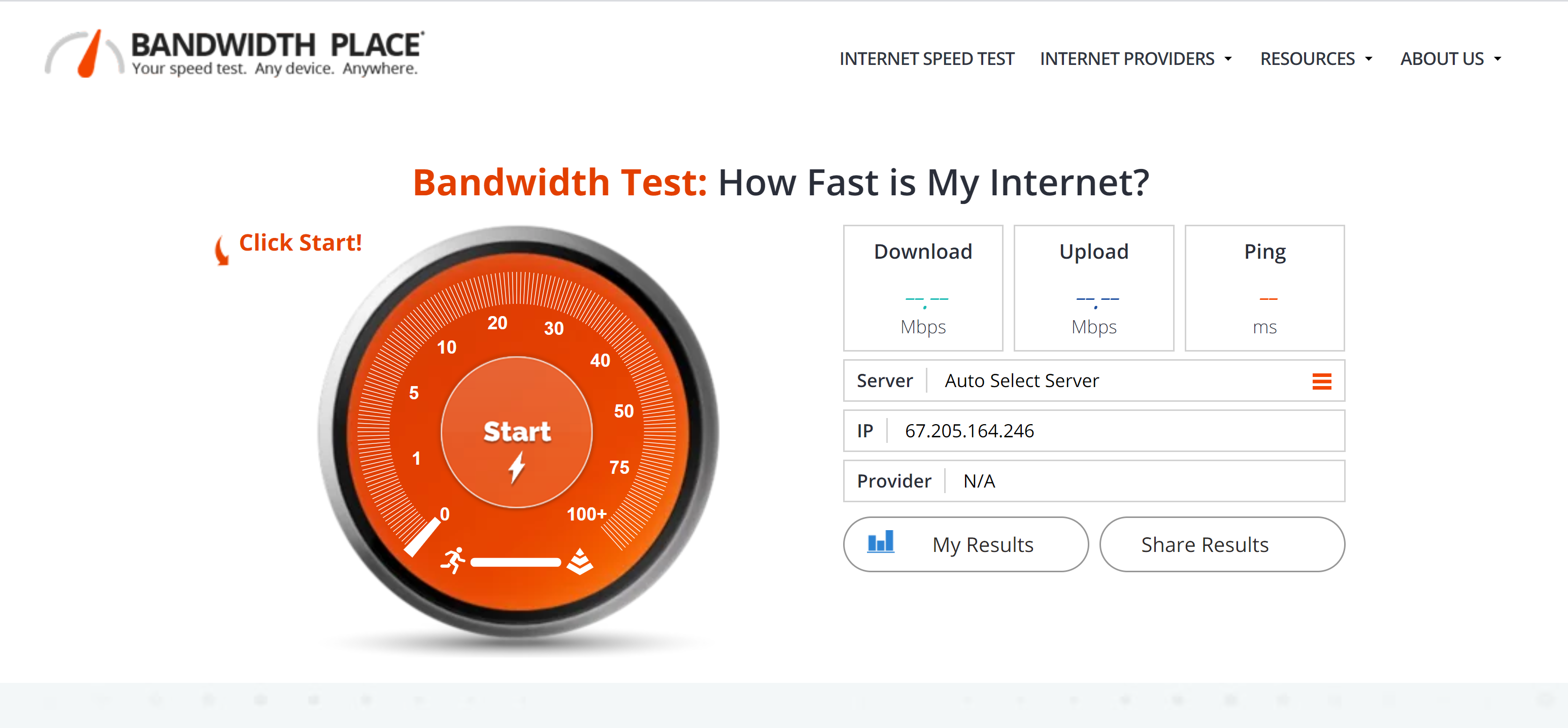 Bandwidth test