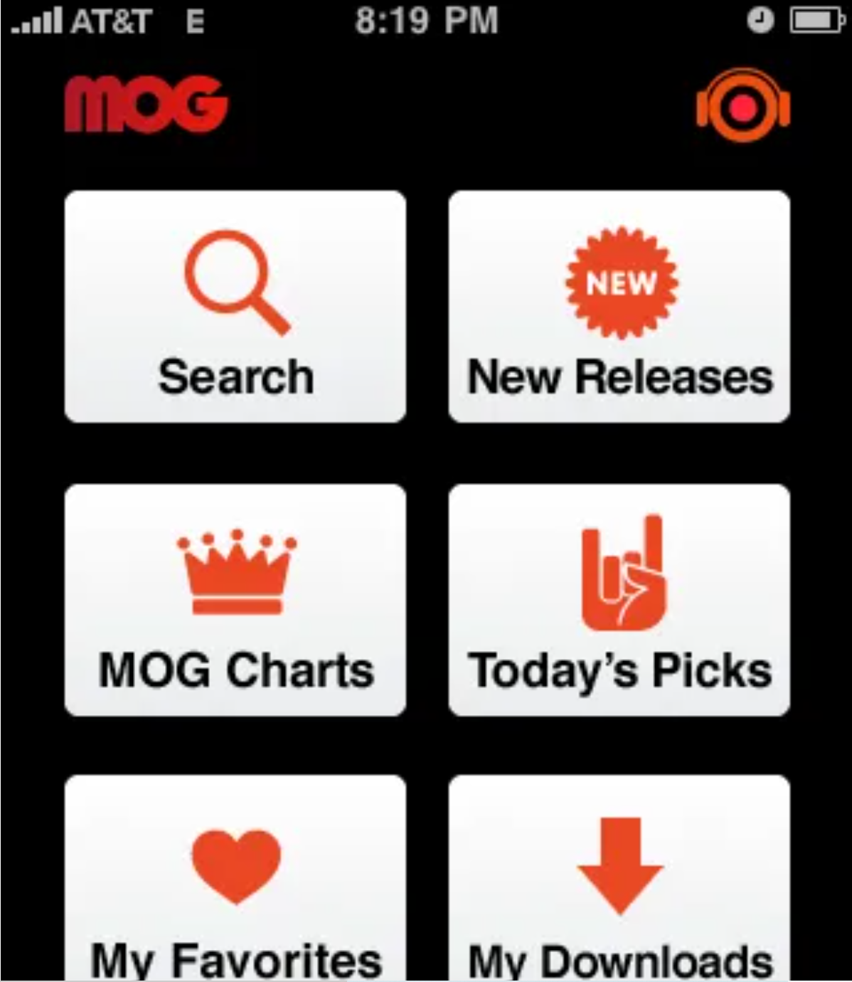 MOG music service - find new music and build up a huge library