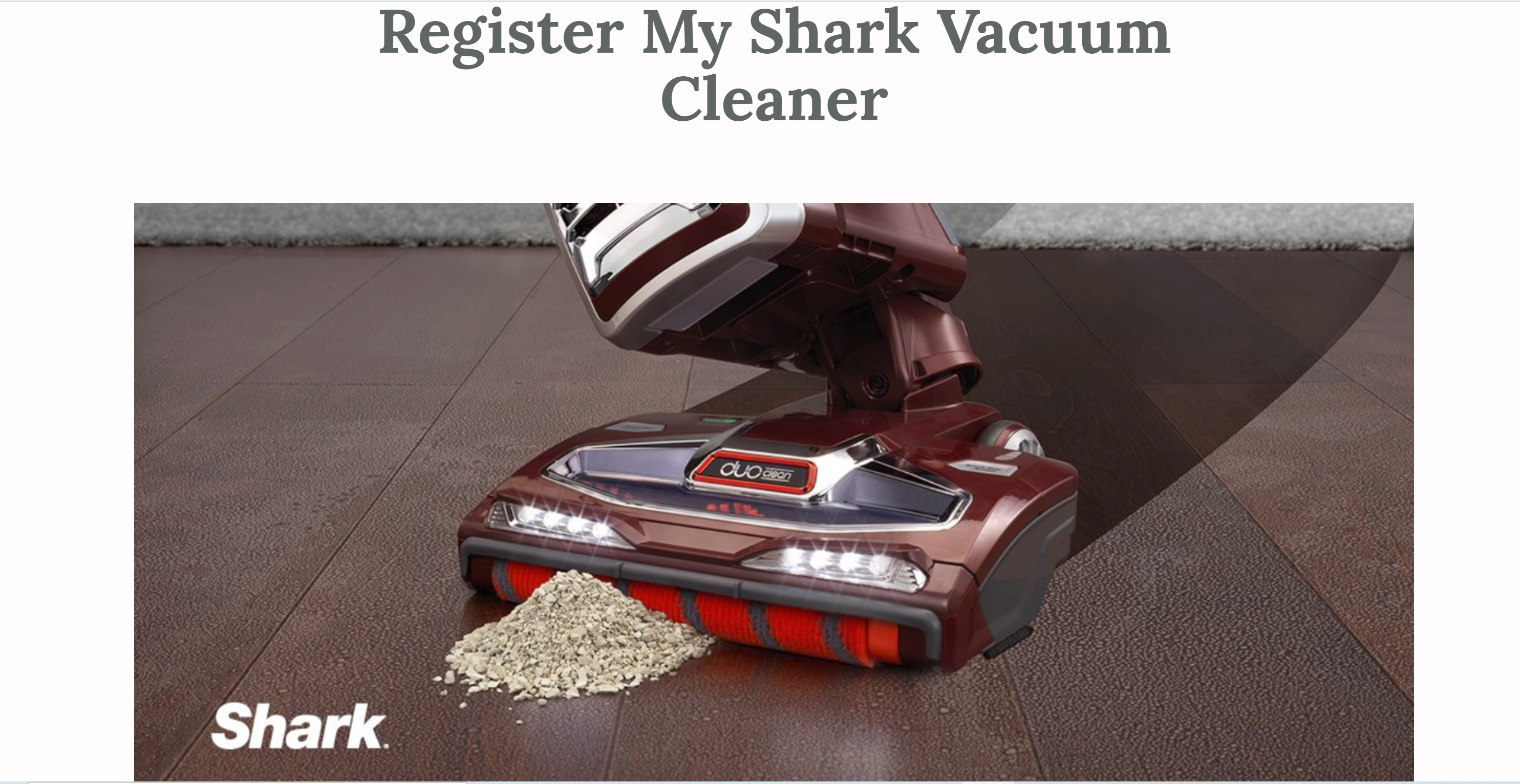 Shark Vacuum Online/www.registeryourshark.com