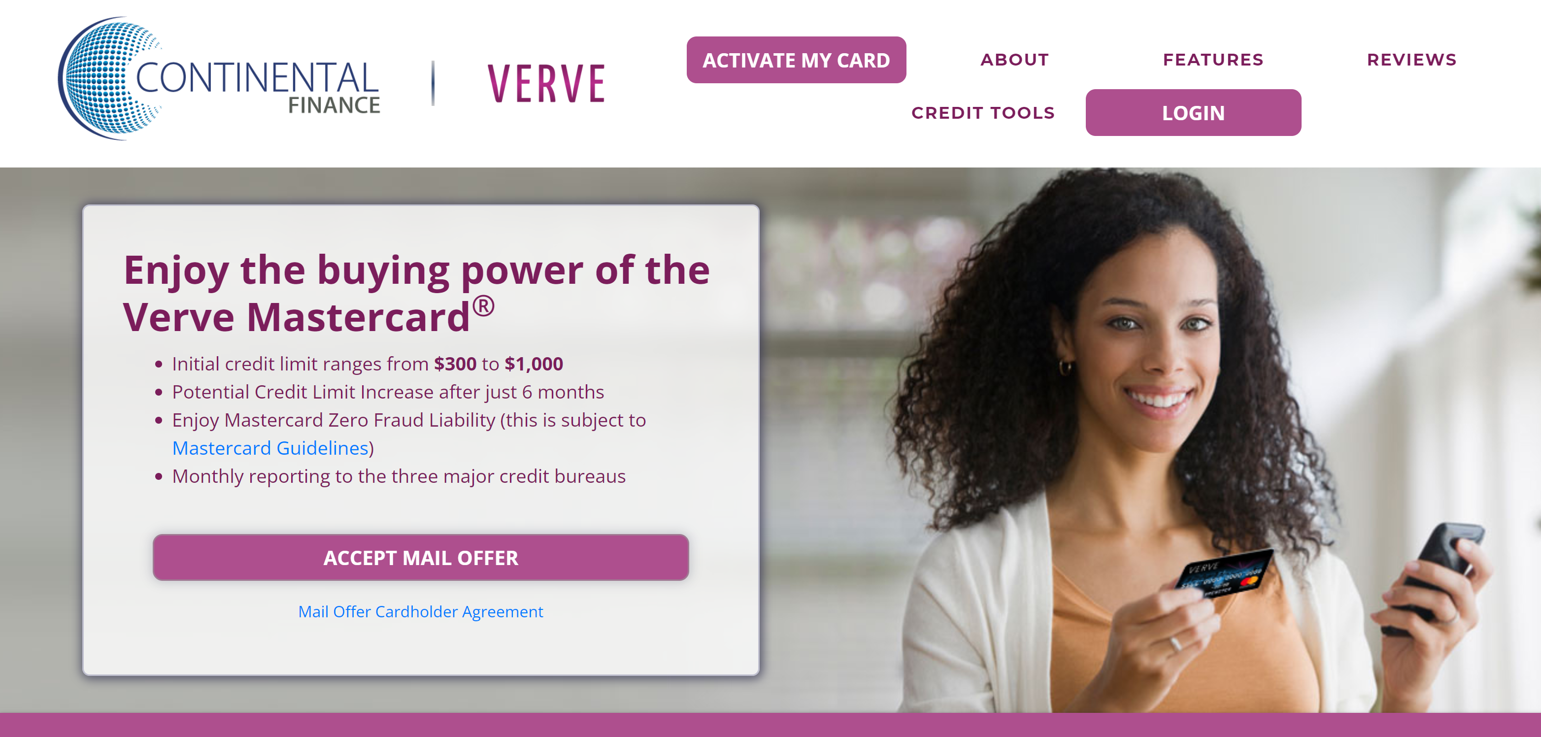 Continental Finance - Verve Mastercard Application
